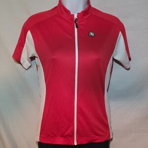 Giordana Women’s Short-Zip Cycling Jersey in Red & White